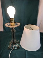 Glass Bedside Table Lamp w/ Shade