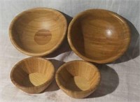 4 Small Bamboo Euro Bowls
