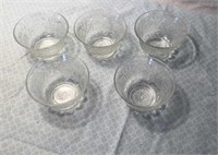 Lot of 5 Indiana Glass Tiara Fruit Cups