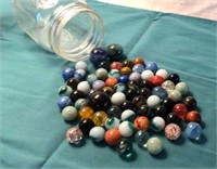 Assorted Lot Marbles in Ball Jar