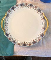 Linoges France Double Handle Round Cake Plate