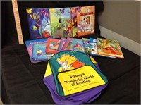 (16) Disney Books w/ Backpack-Good Conditiion