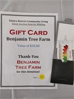 $50 gift card for Benjamin Tree Farm