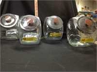 (4) Glass Counter Candy Jars