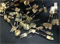 Set of Siam Gold and Black Silverware