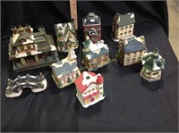 Village Pieces w/ Battery Operated Street Lights