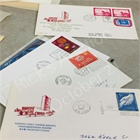 assorted stamps - still on envelopes