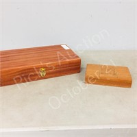 2 cedar cigar boxes- small & large