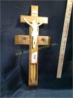 Wood Crucifix w/ Candles