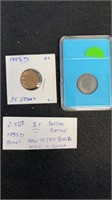 1993 partial plating penny with zinc in center