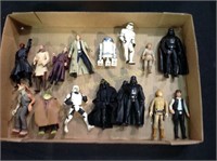 Flat of Star Wars Action figures, inc Han Solo,
