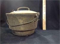 Footed Iron Pot w/ Handle and Lid-not sure if lid