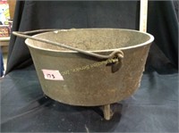 Large Footed Iron Pot w/ Handle