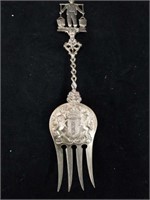 Antique silver repousse' fork from Holland 68 g