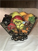 Vintage Metal Mid Century Fruit and Fruit Bowl