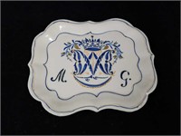 Antique hand painted pottery tray