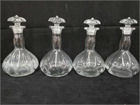 Set of 4 vintage glass decanters