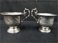 Pair of vintage silver hallmarked cups 162 g