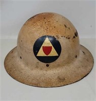 WWII metal civil defense helmet