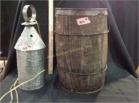 Wood Nail Keg, Enameled Chamber Pot, Electric