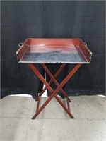 Antique bar/cigarette tray with folding stand