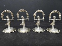 Set of silver place card holders