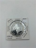 Silver proof TEXAS state medal coin