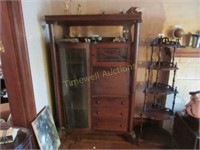 Combination china with drop front secretary desk