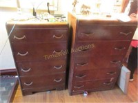Set of two waterfall chests of drawers