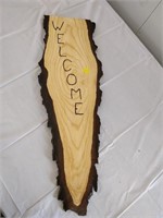 wood welcome sign 28x9