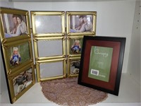 9 SLOT PICTURE FRAME AND BROWN/BLACK FRAME