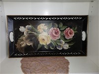 VINTAGE HAND PAINTED TOLE TRAY