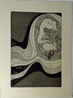BILL FICK ABSTRACT SURREALIST ETCHING SIGNED