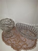 CRYSTAL BOWL AND SMALL CANDY DISH