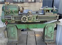 LeBlond metal lathe, mounted on steel platform,