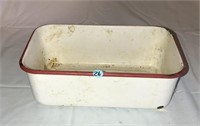 Vintage Red / White Enamel Bowl / Tray