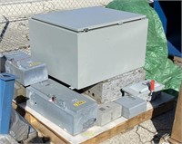 Pallet lot of various sized electrical boxes