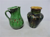Stoneware Vase & Stoneware Pitcher
