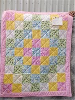flannel crib quilt (pinks)