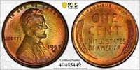 1957-D PCGS MS64 Red/Brown Wheat Cent