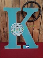 19" x 16" "K" Wall Art