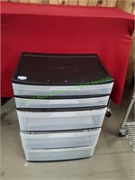 Sterilite Black & Clear 5-Drawer Wide Tower
