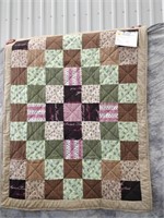 Flannel Blocks pieced crib quilt