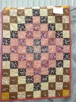Chickies and Flowers pieced crib quilt
