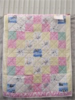 flannel Snoopy pieced crib quilt