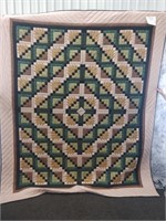 Colour Bridge pieced quilt   (taupe and green)