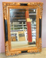 Beveled Mirror in Gold and Black Frame