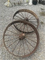 (2) Large Iron Wheels