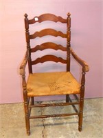 Walnut Rush Seat Arm Chair