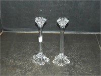 Pair of Lead Crystal Candlesticks